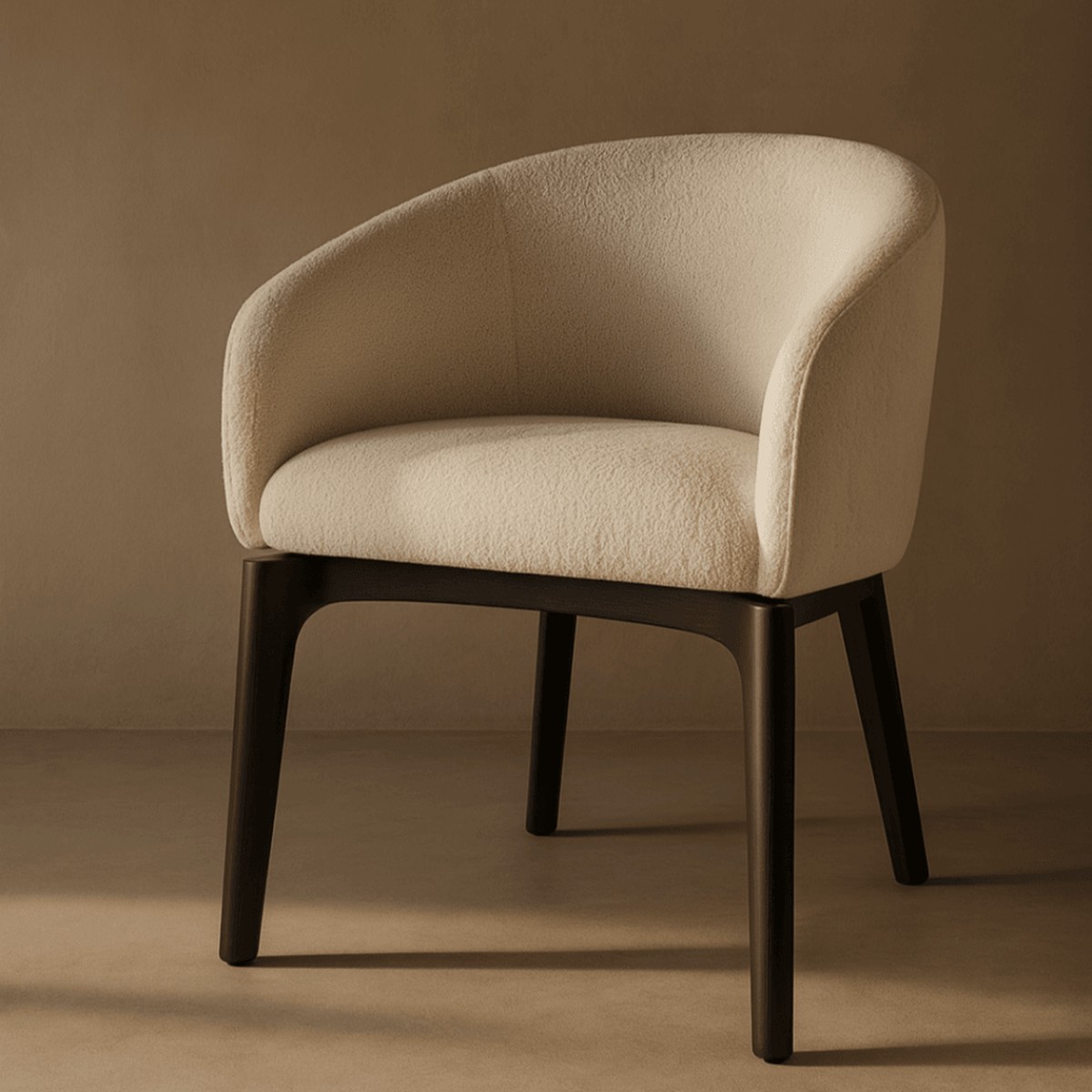 Lucille Natural Fabric Dining Armchair