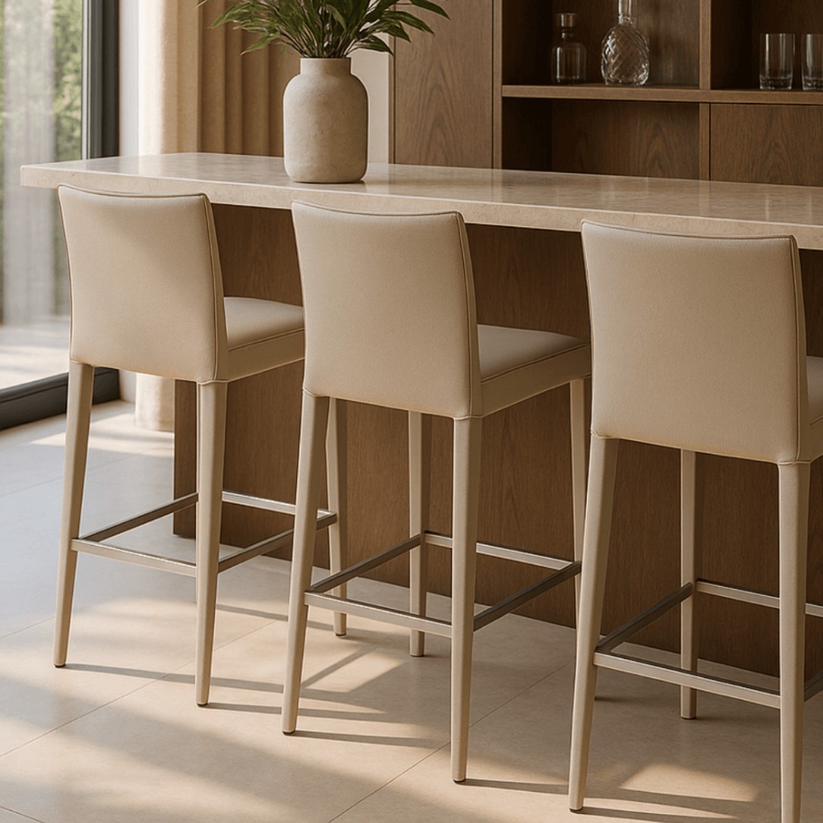 Othello Concrete Grey Bar Stool