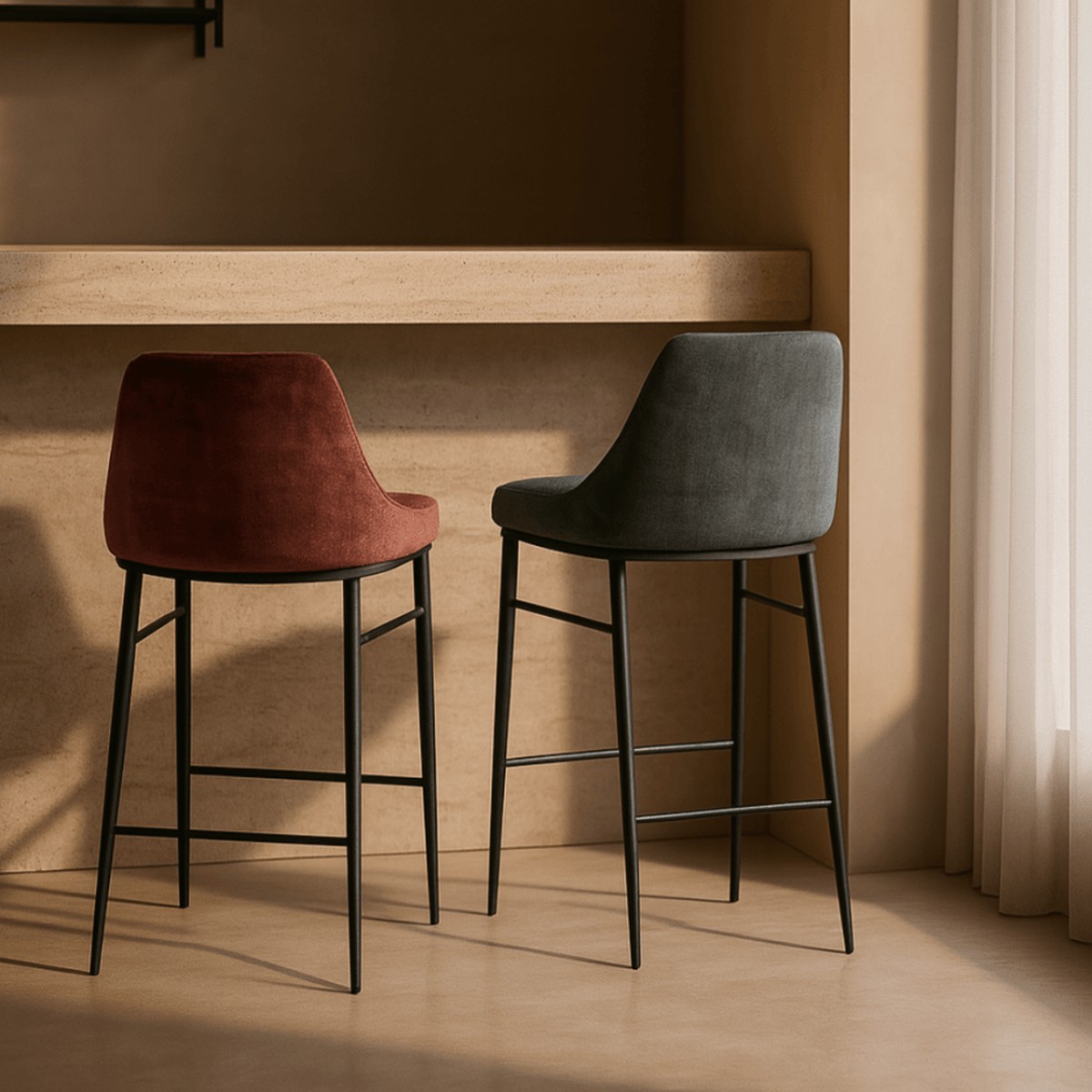 Vai Bella Velour Pacific Barstool