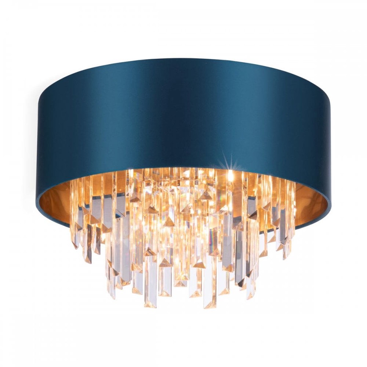 Hurley Polished Chrome & Crystal 4 Light Poseidon & Gold Flush
