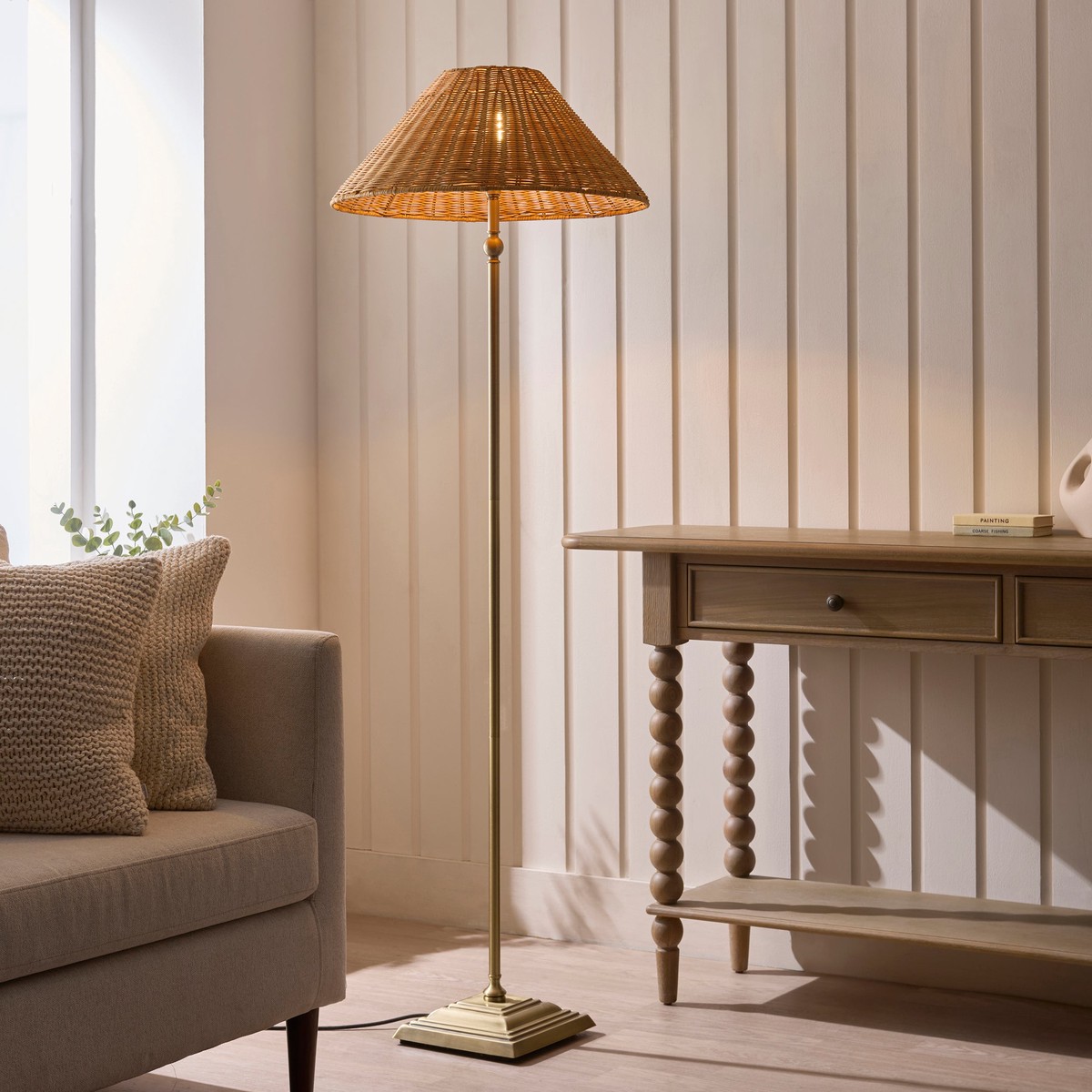 Jericho Antique Brass Floor Lamp