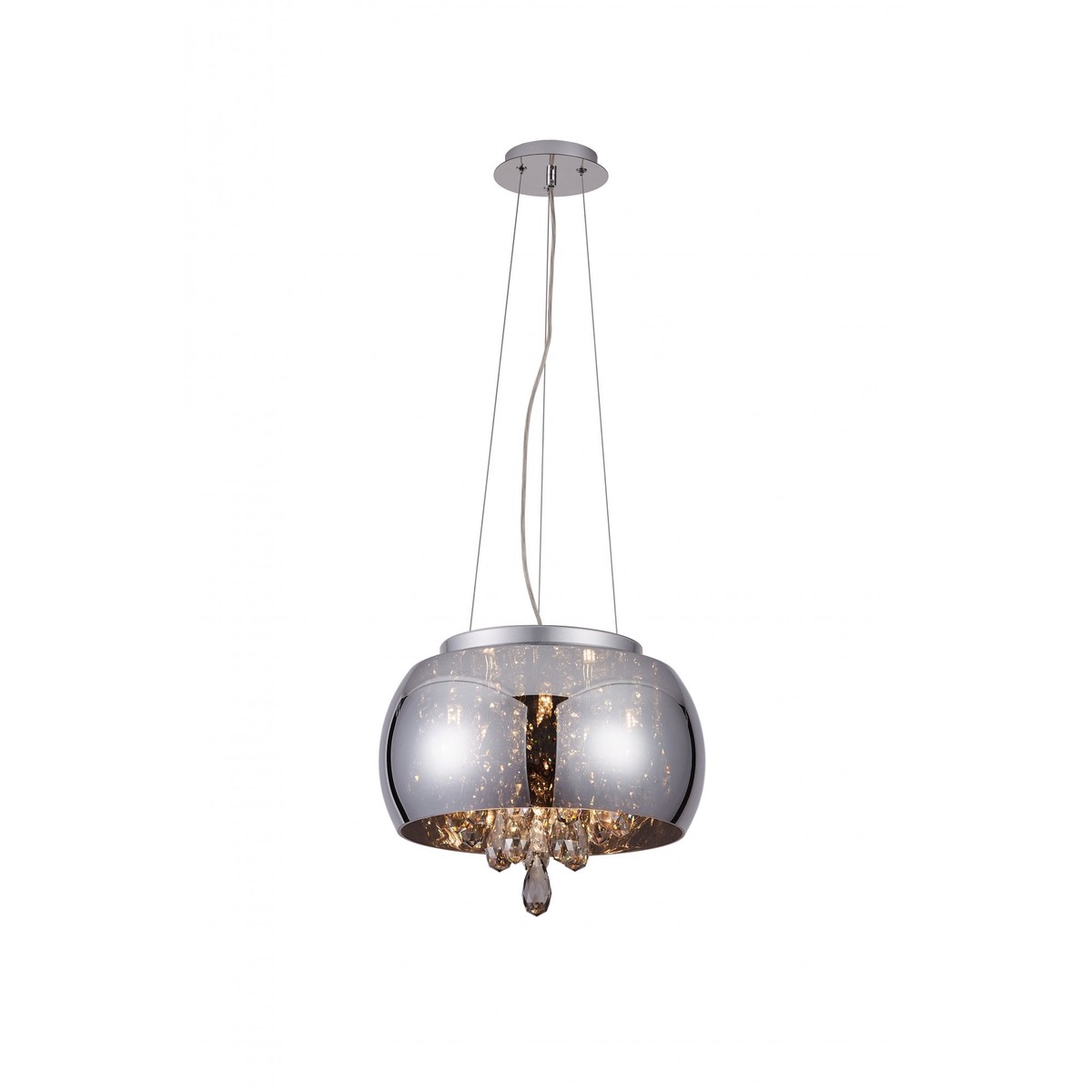 Nebula Smoked Glass 6 Light Crystal Pendant Light