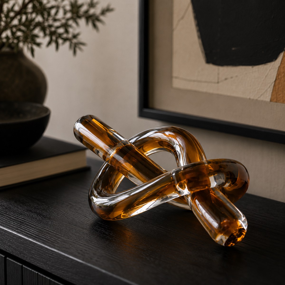 Amber Twisted Glass Knot