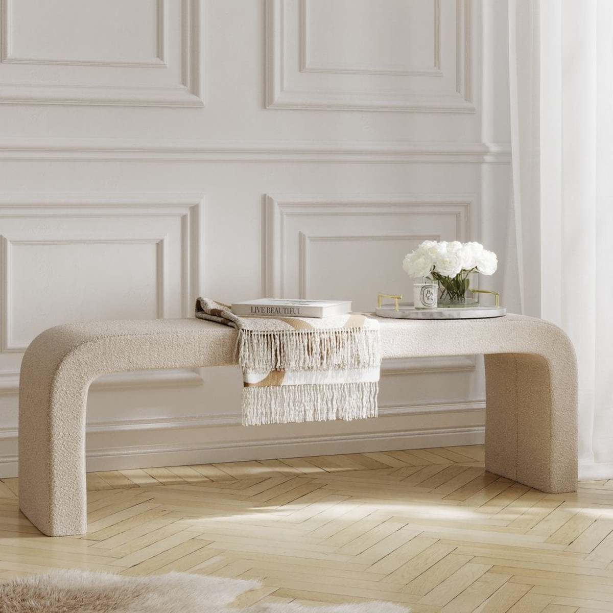 Ren Buff Boucle Bench